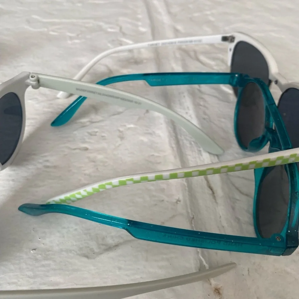 Lot Of Five Kids Sunglasses Aviator Sport Bow Checkered Girl Blue Green Round
